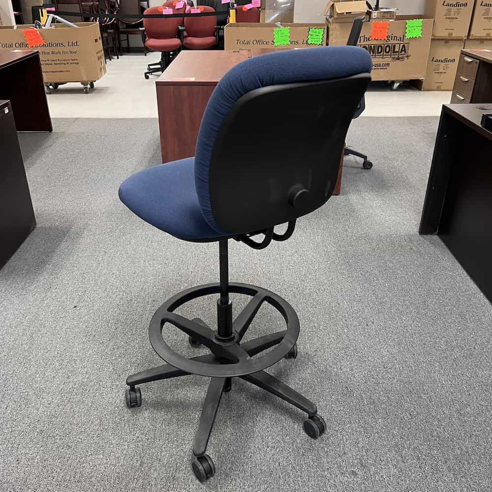 hon blue upholstered office stool