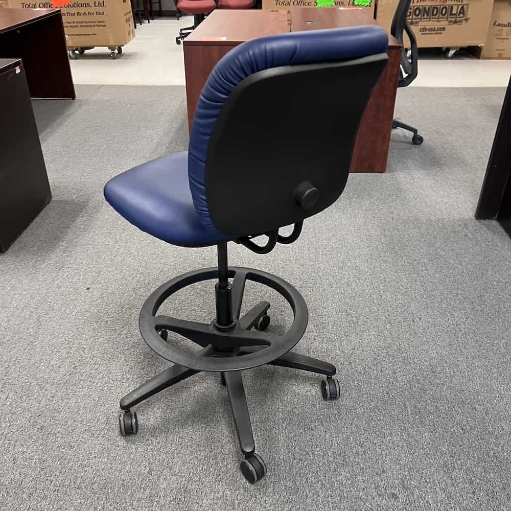 hon blue vinyl office stool