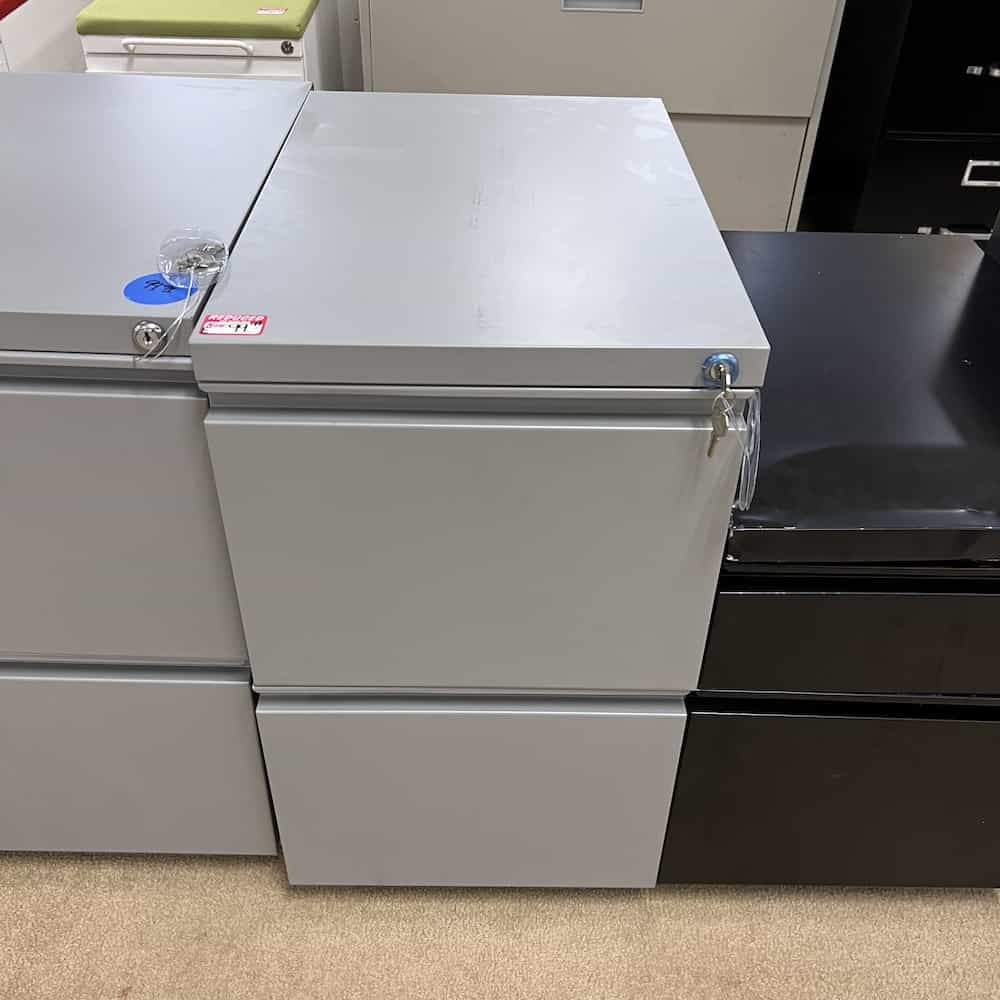 grey metal file file pedestal, haworth brand