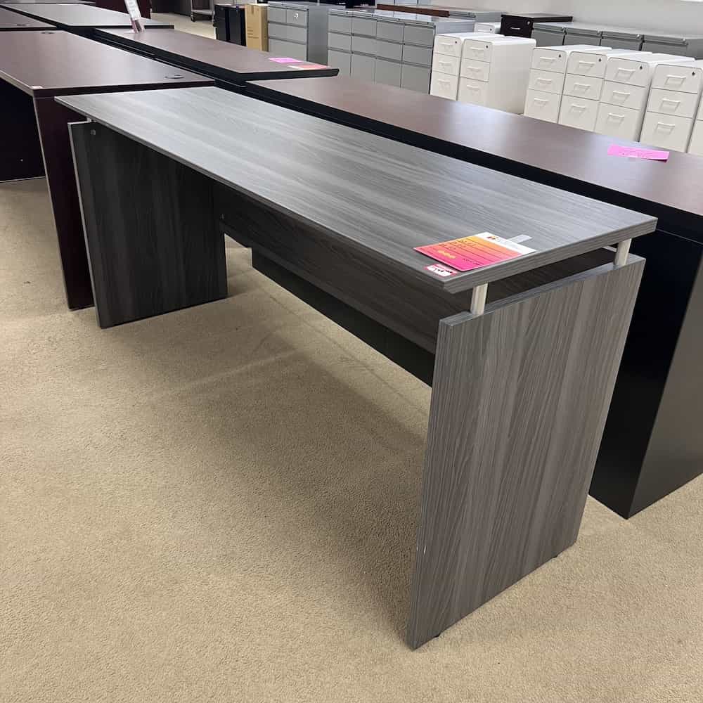 grey desk shell with post extenders