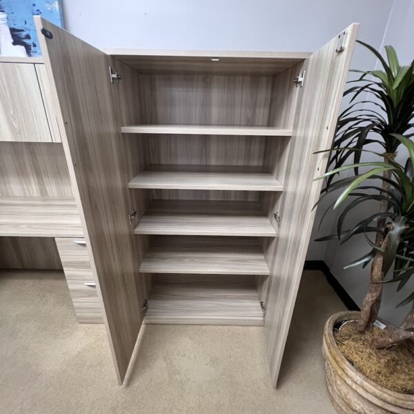 new laminate american elm tall storage cabinet 2 door office furniture