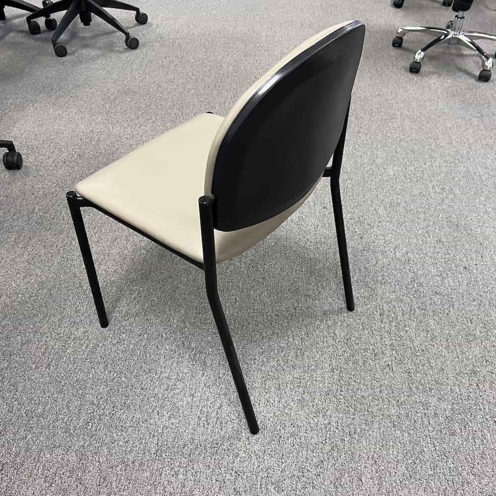 grey taupe vinyl guest chair, stacking