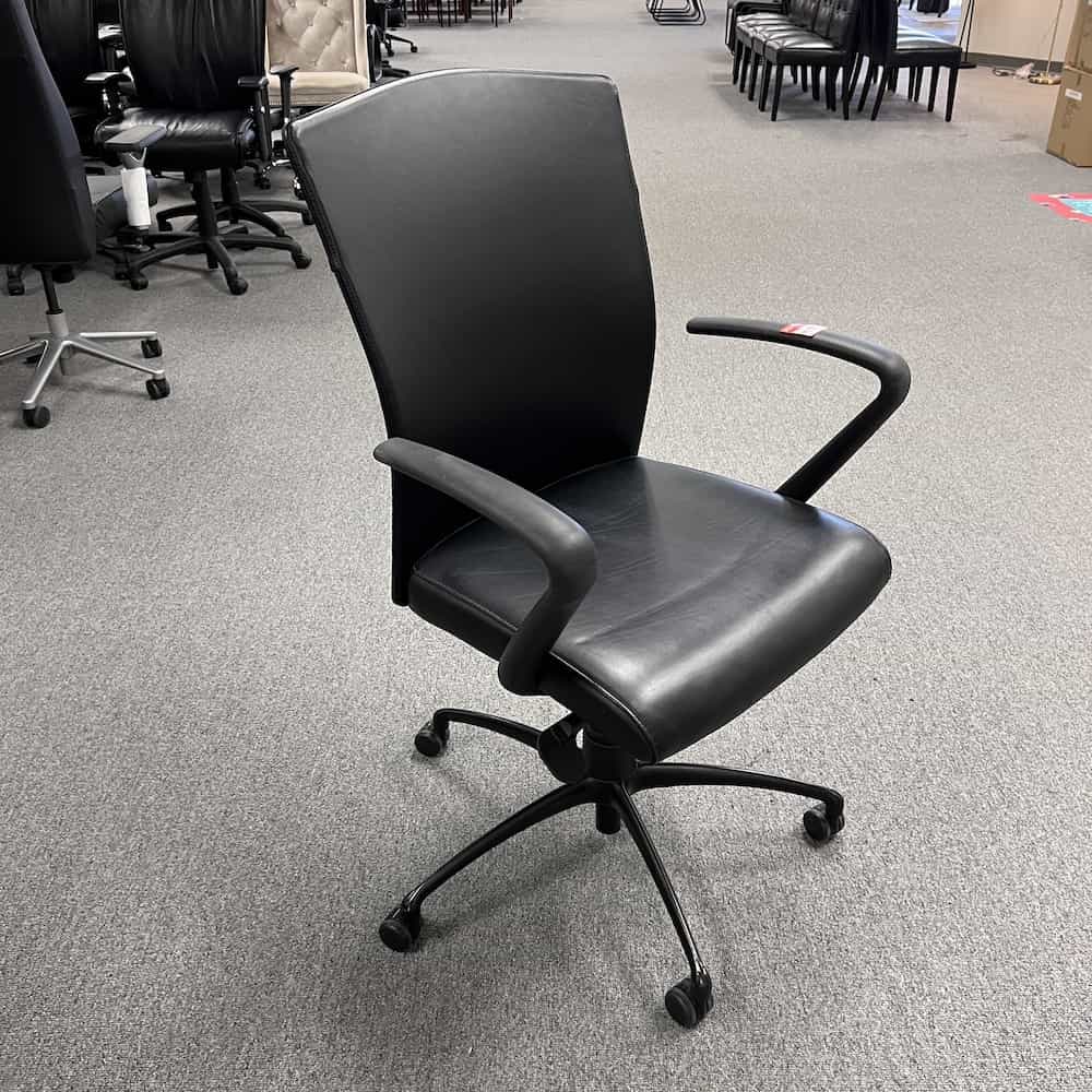 black vinyl conference chair gunlock