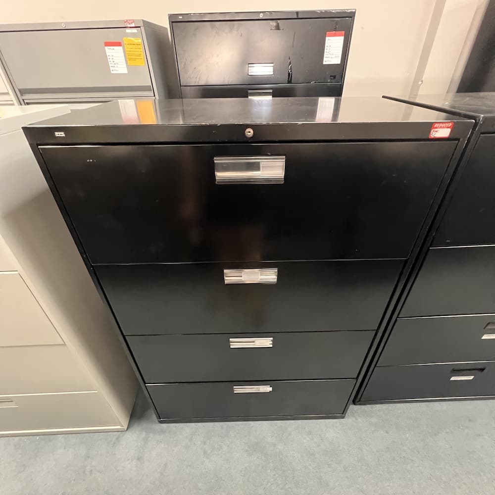 black metal 4 drawer lateral file hon used office furniture