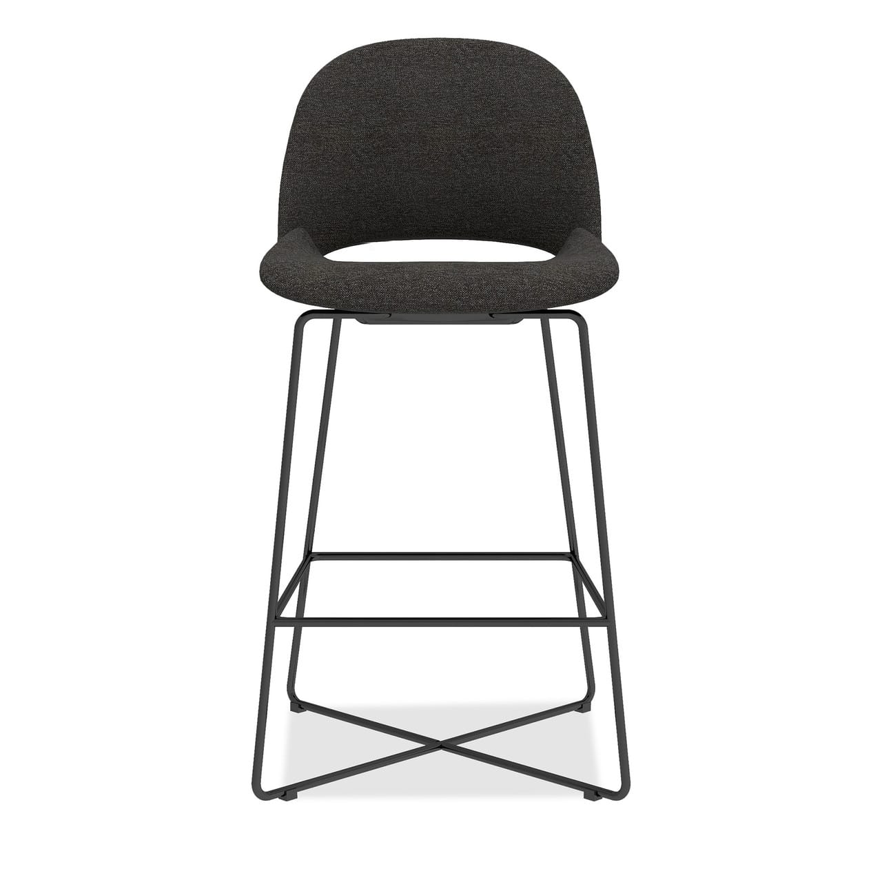 jola seating, dark grey upholstered modern bucket stool