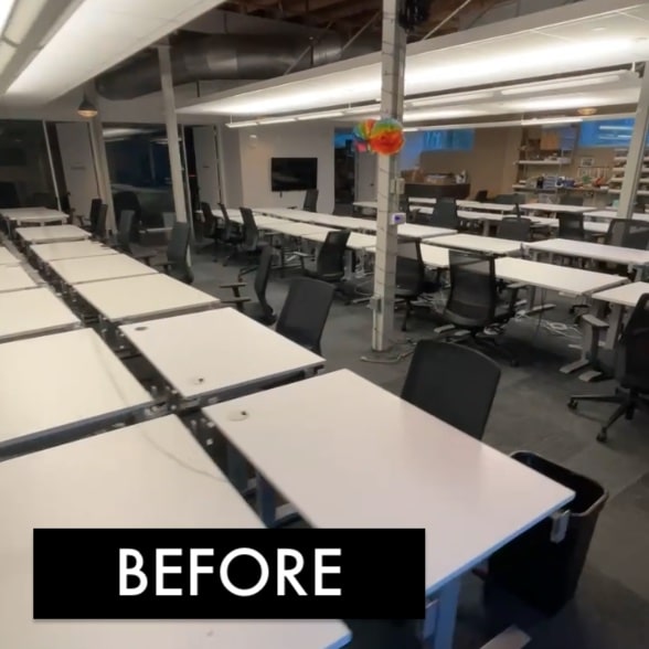liquidation before desks and chairs removed