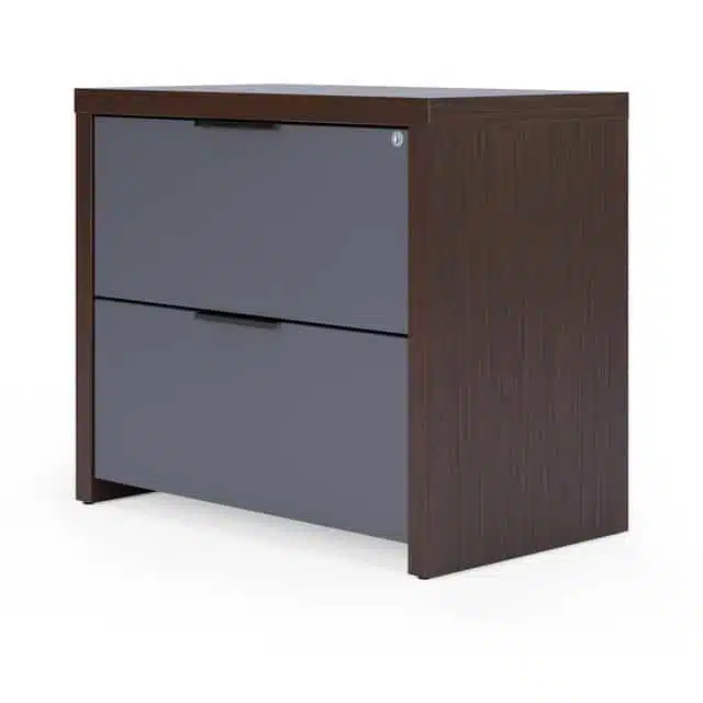 walnut grey laminate 2 drawer lateral