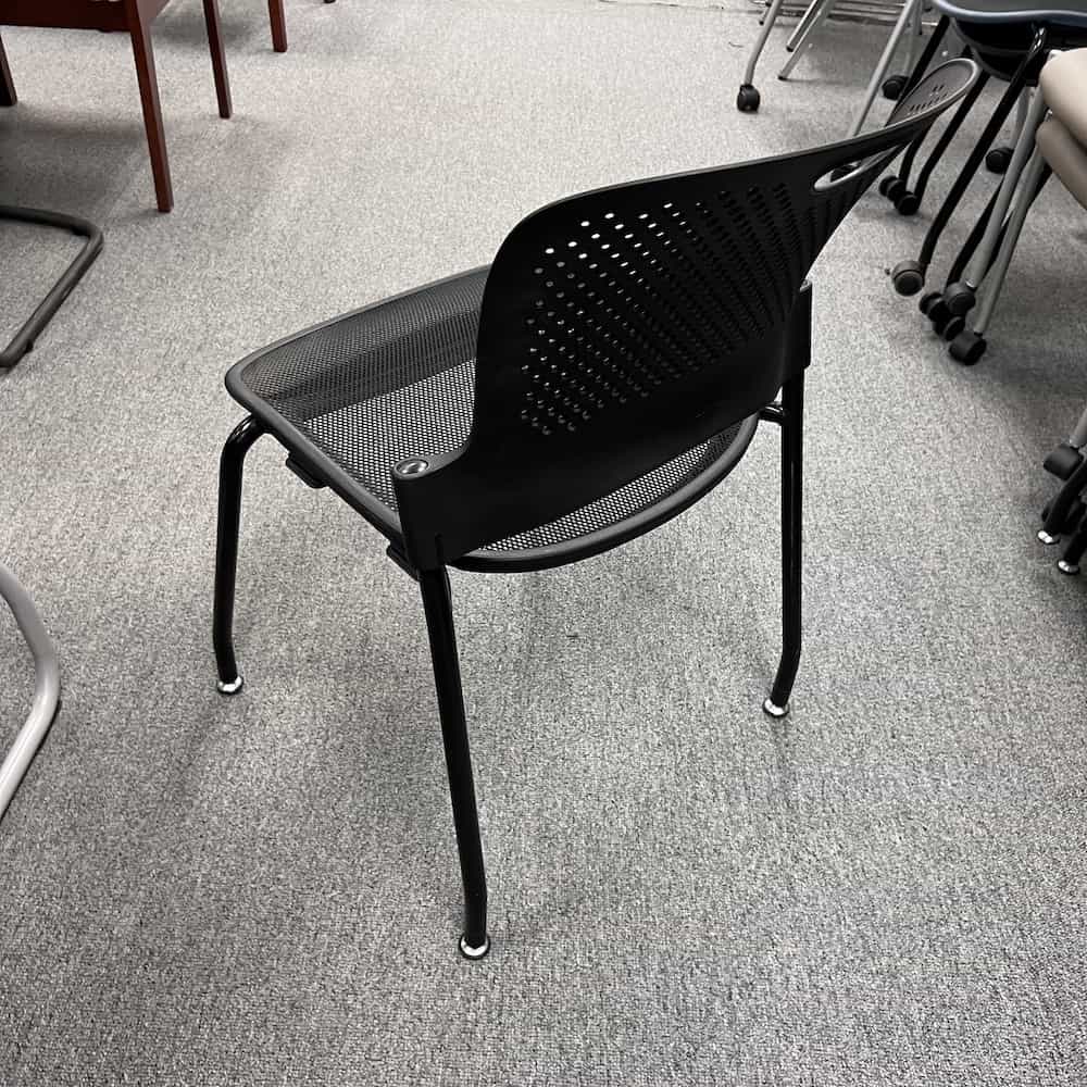 herman miller caper black stacking chair with flex net seat