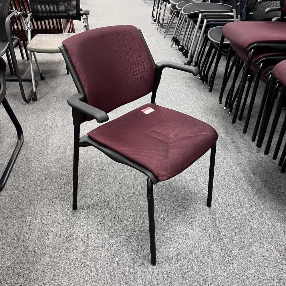 burgundy and black stacking chair global industries