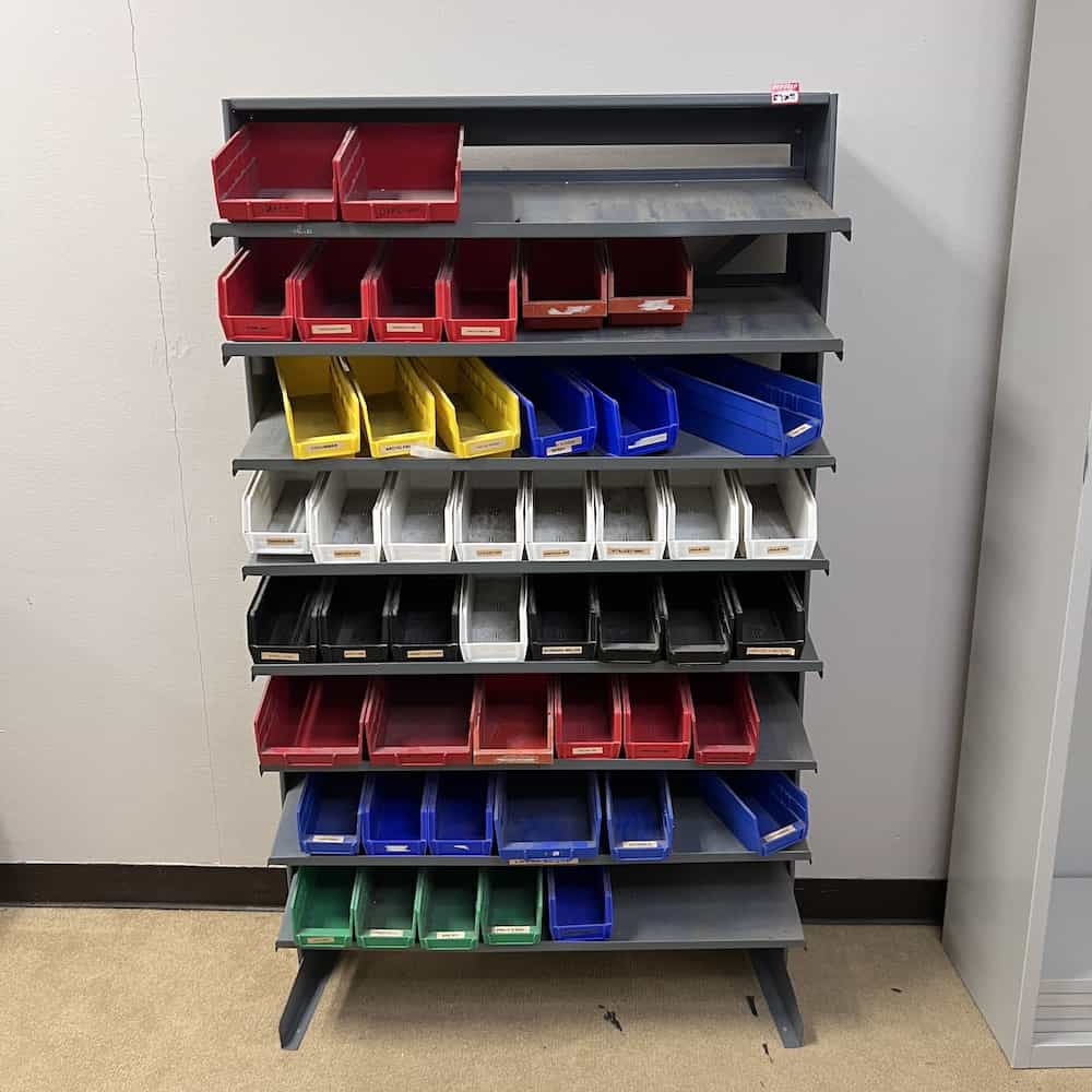 uline metal and plastic bin storage organizer