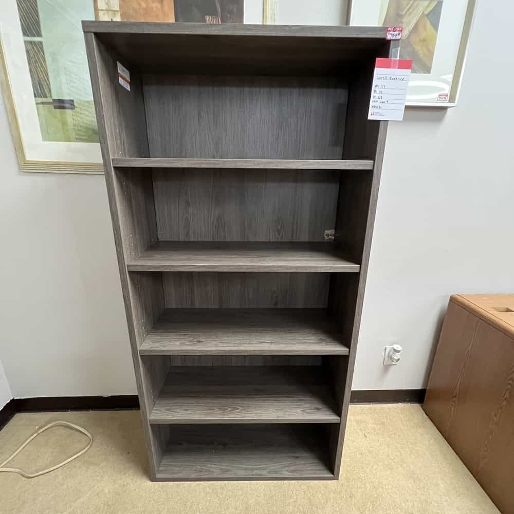 grey elm bookcase lorell 68" tall laminate