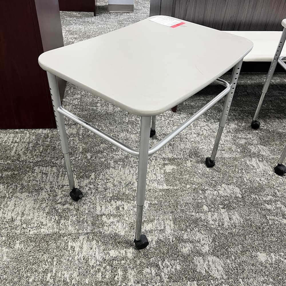 Herman miller rolling desk with adjustable legs, used office furniture