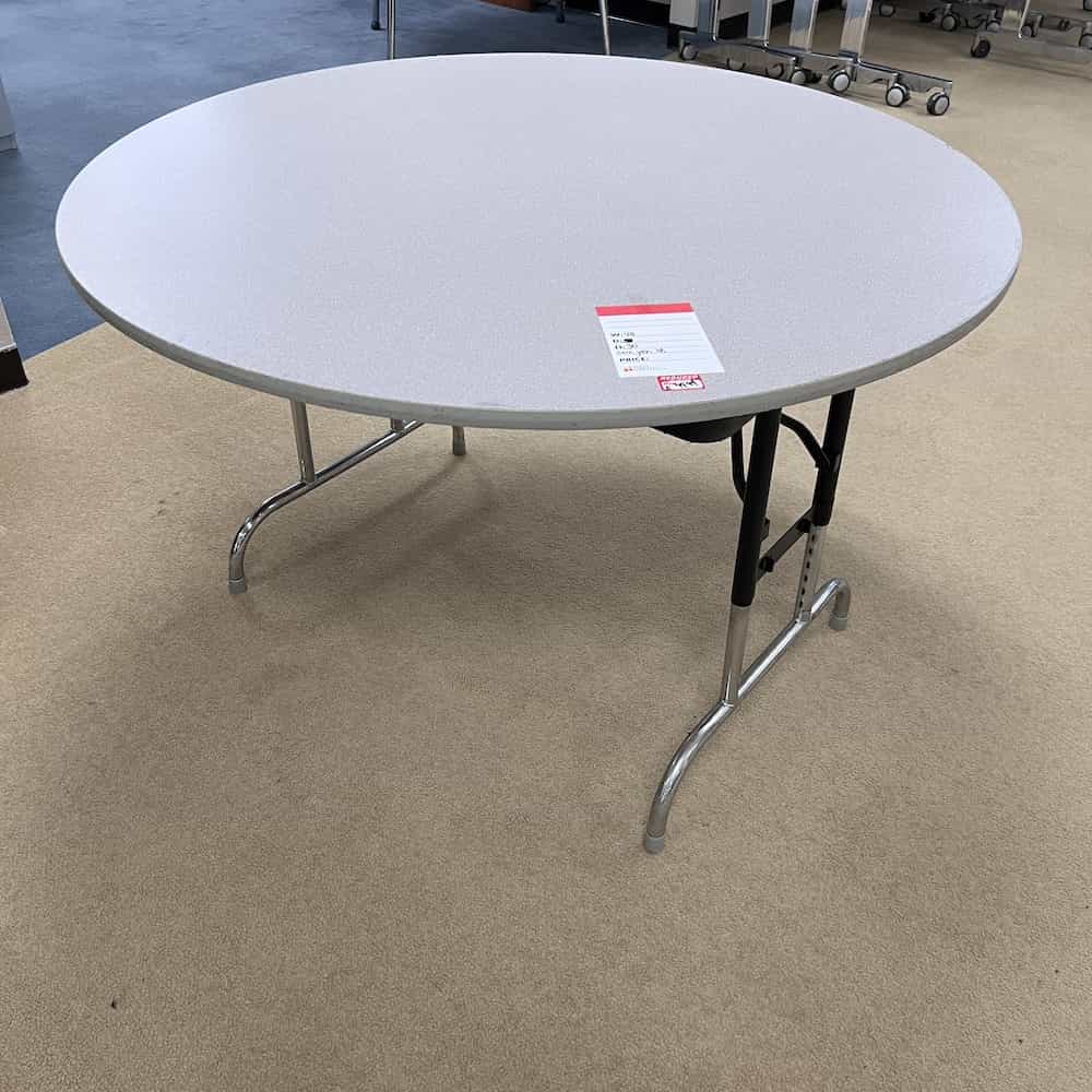 round 48 grey laminate folding table