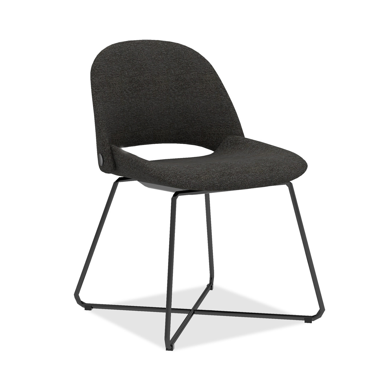 jola seating, dark grey upholstered modern bucket chair