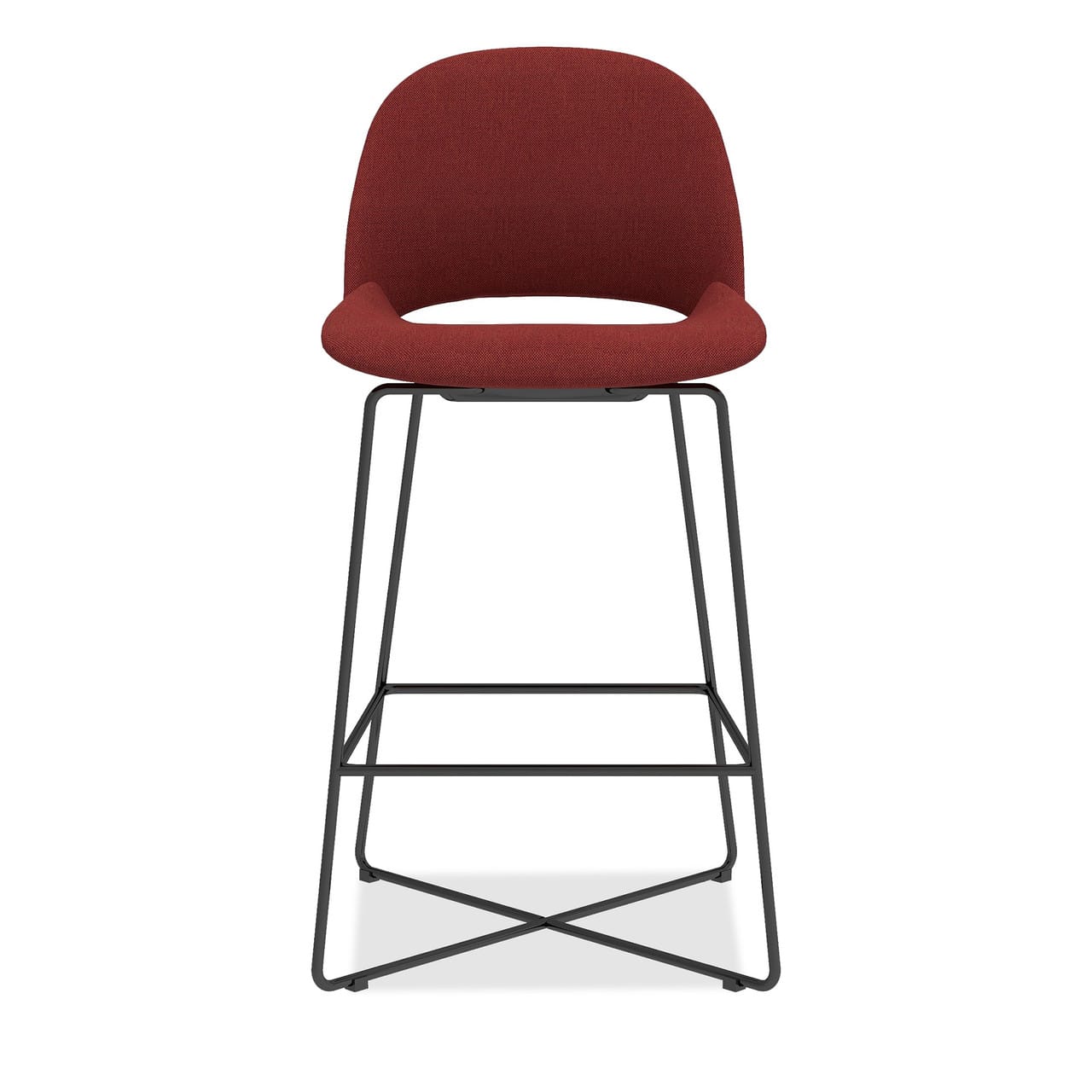jola seating, red upholstered modern bucket stool