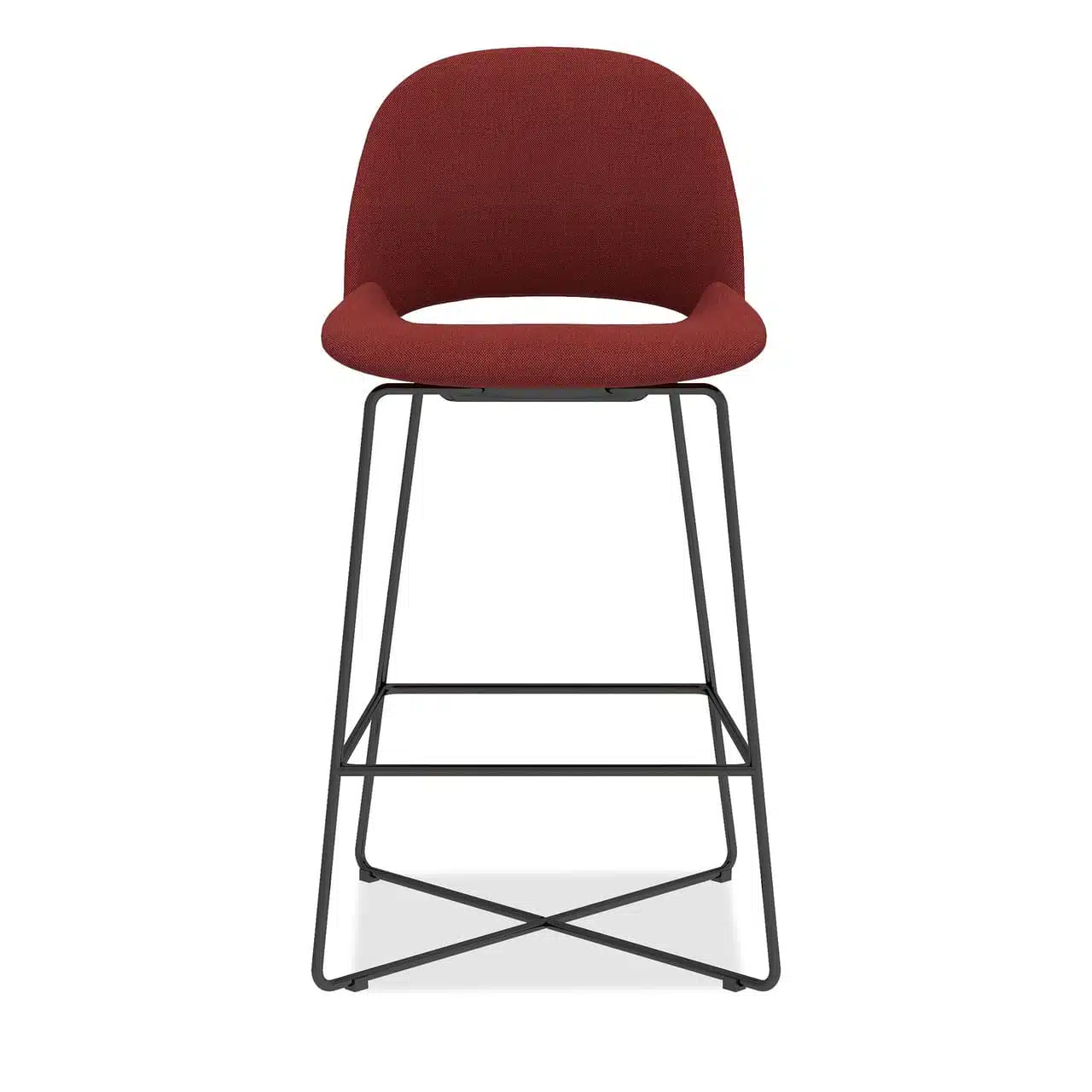 jola seating, red upholstered modern bucket stool