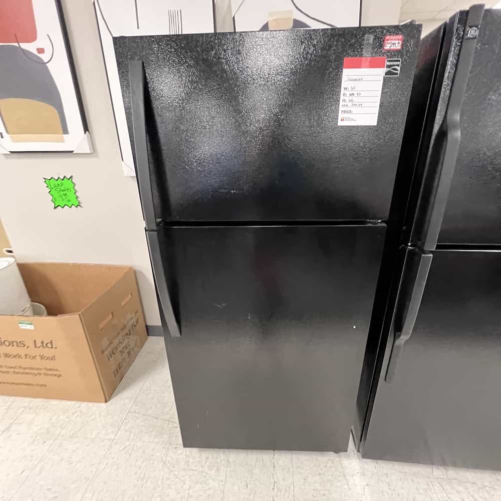 black kenmore refrigerator with freezer top