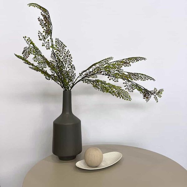 32" Grey Laminate and Walnut Veneer Round Dining Table - Image 6