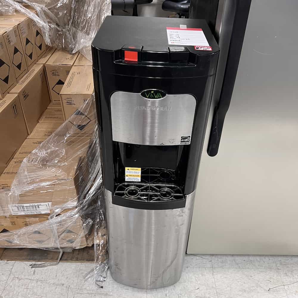 Viva Stainless Steel and Black Self Clean Hot and Cold Water Dispenser