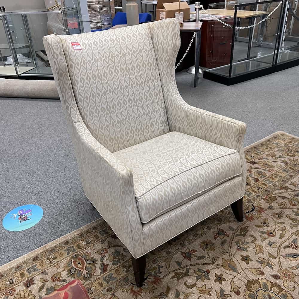 beige wing back arm chair fairfield used