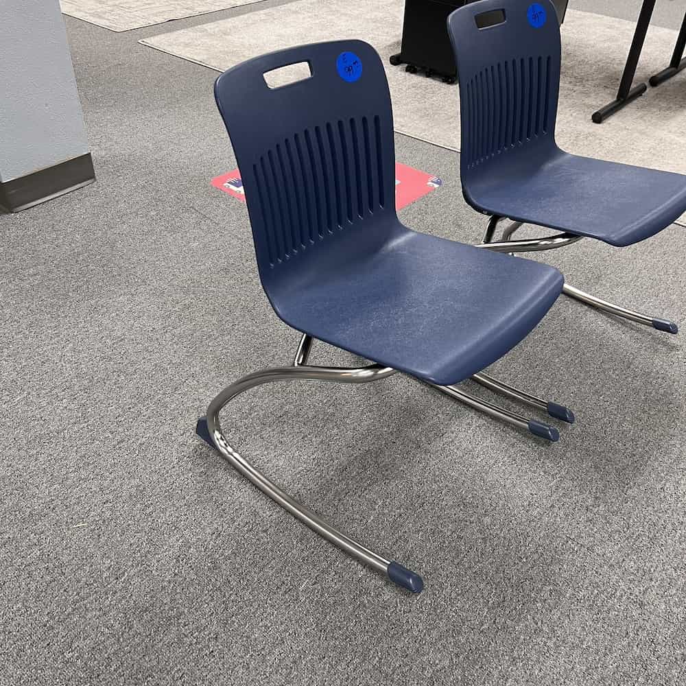 blue plastic seat rocking chair kids