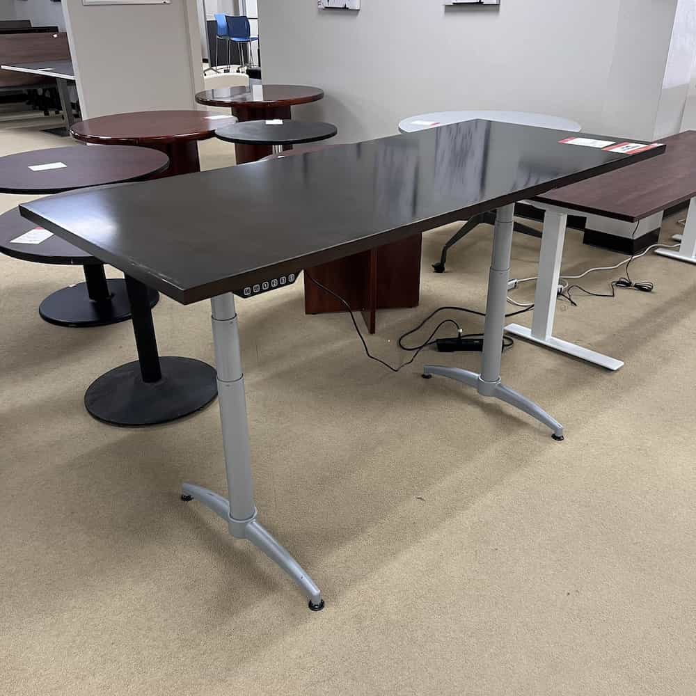 espresso veneer and grey legs height adjustable ofs brand programmable 70x30