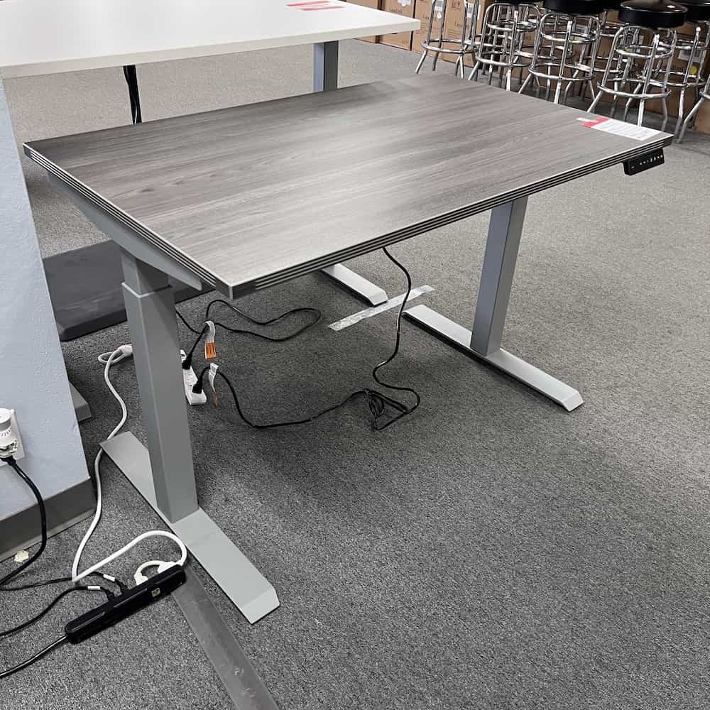 grey laminate height adjustable desk 48x30 with grey legs