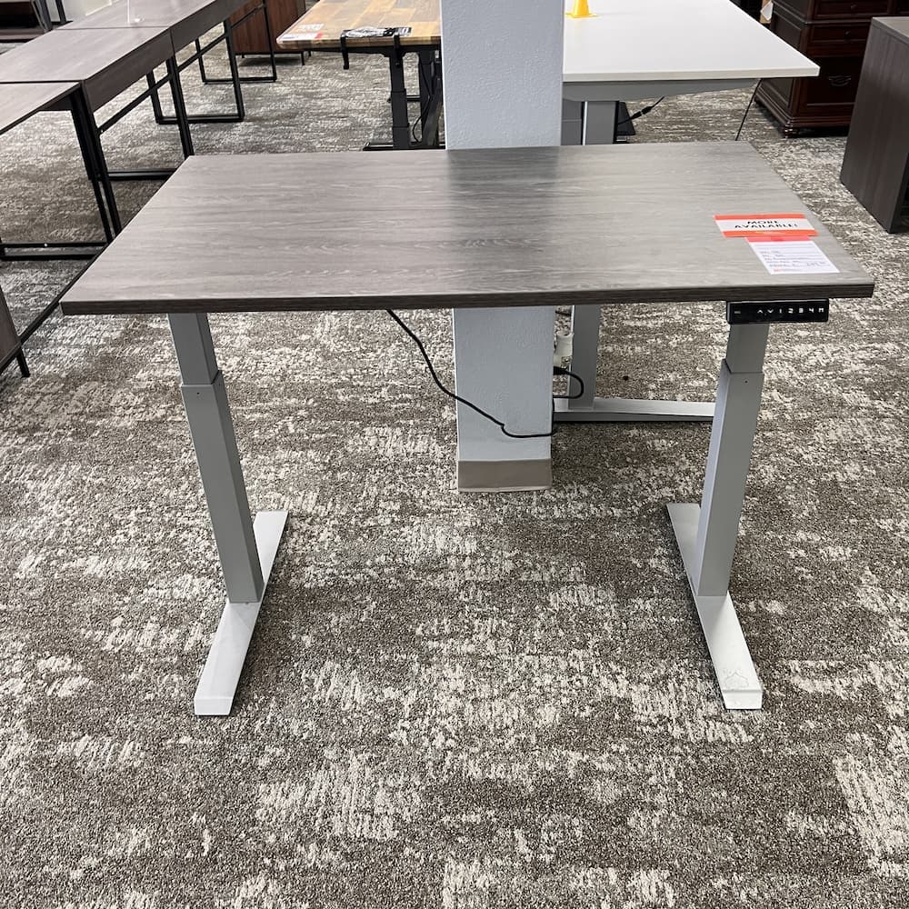 grey laminate height adjustable desk 48x30 with grey legs