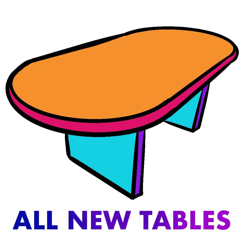 icon for all new tables category with illustration of a conference table