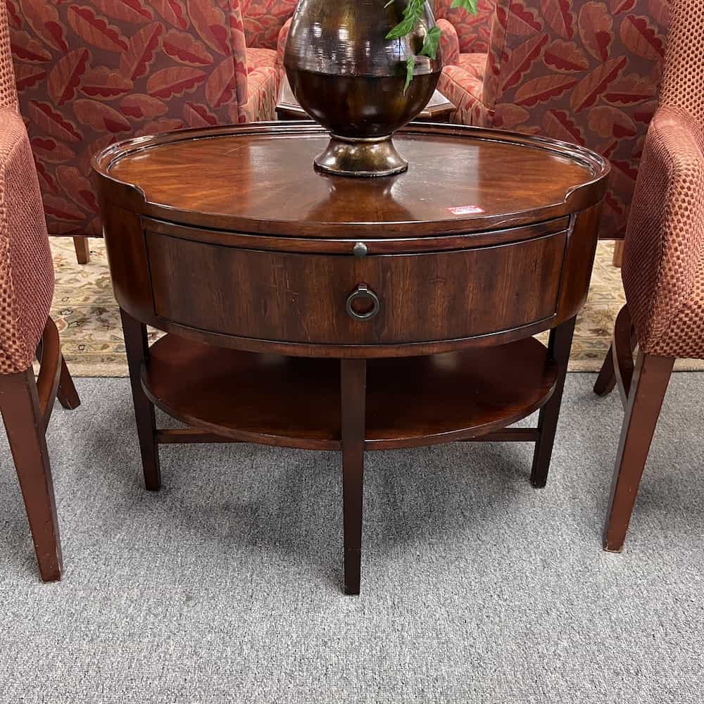 mahogany oval side table antique reproduction