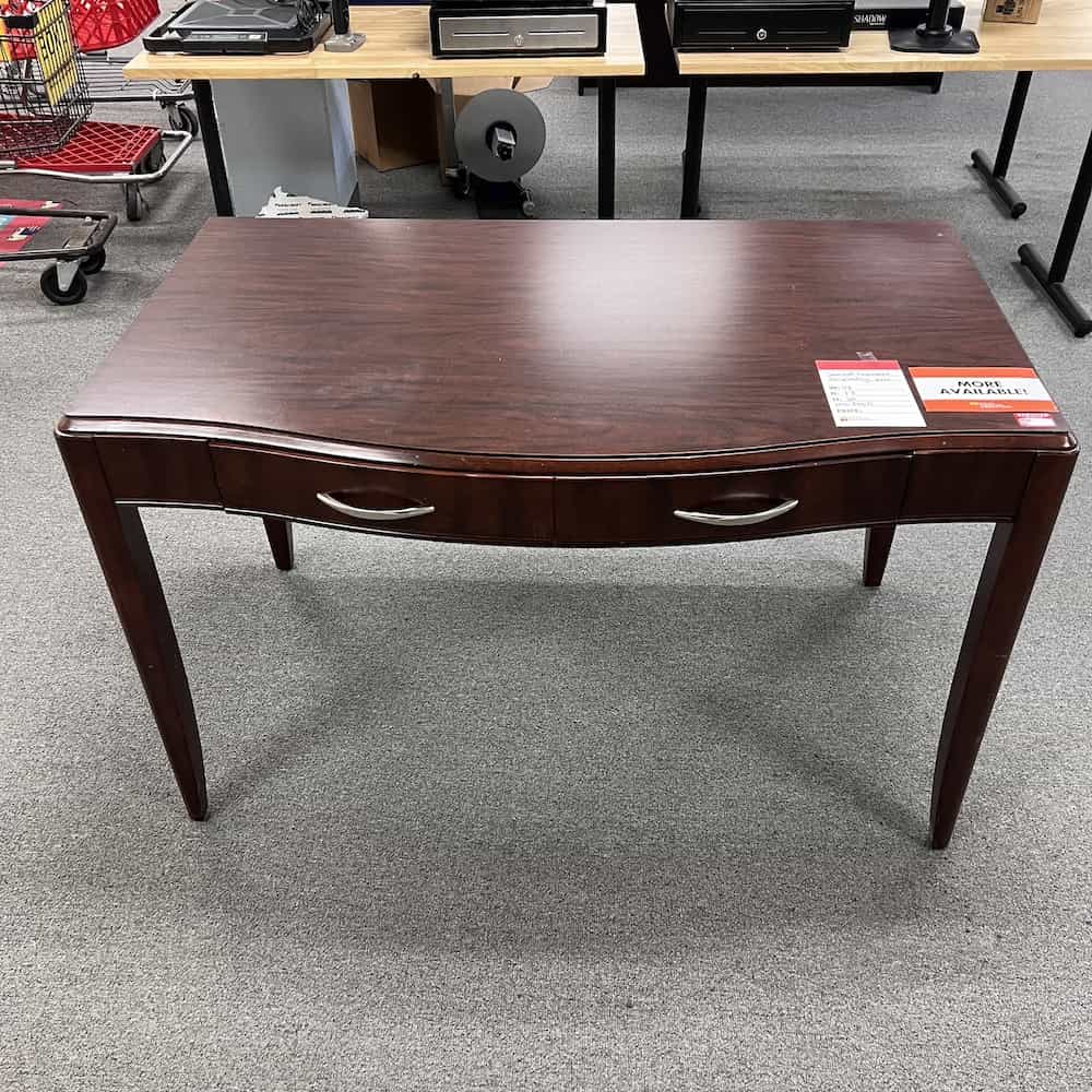 mahogany veneer writing desk with one drawer