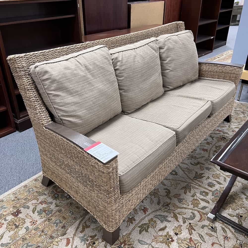 Summer Classics Tan Rattan Indoor Outdoor Sofa Couch | Office Furniture ...
