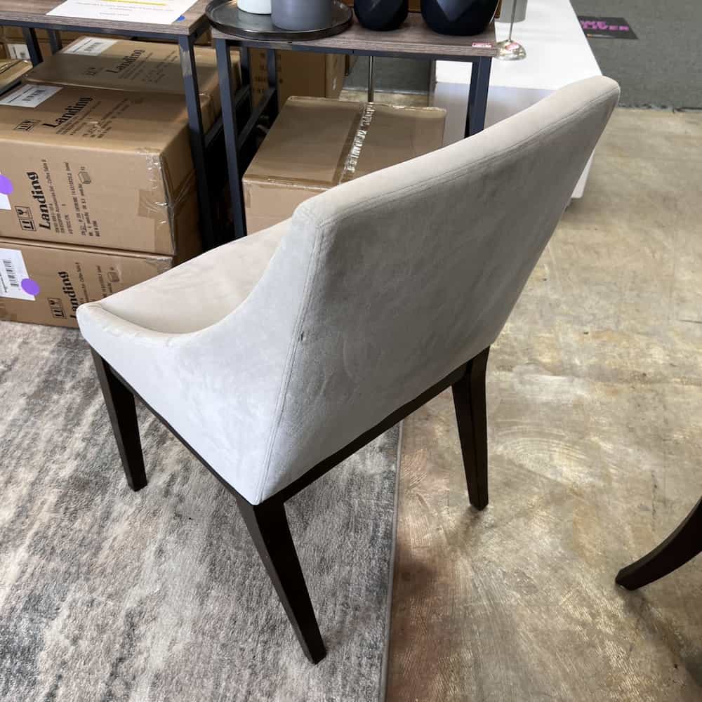 West Elm Dove Grey and Espresso Curved Dining Chair Office
