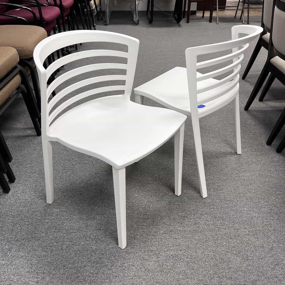 white indoor outdoor patio chairs stacking