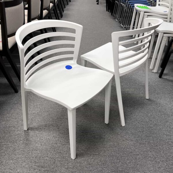 white indoor outdoor patio chairs stacking