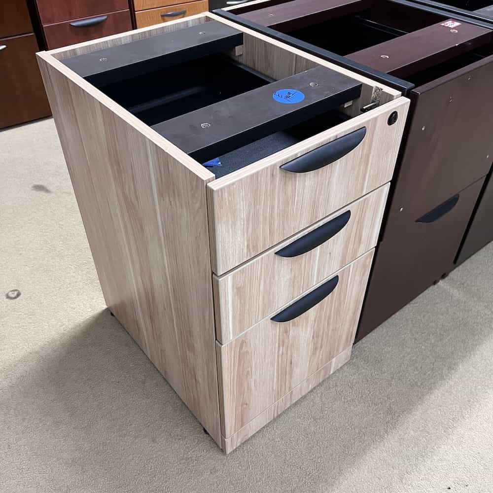 aspen laminate box box file with black pulls, under desk mount pedestal file