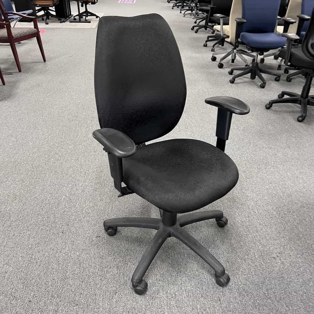 boss black task chair with black upholstered back