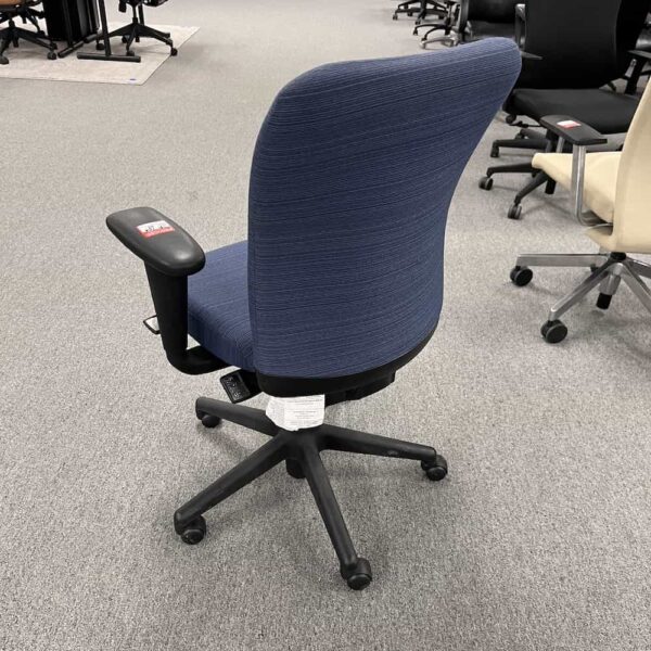 haworth look task chair, front, blue and black