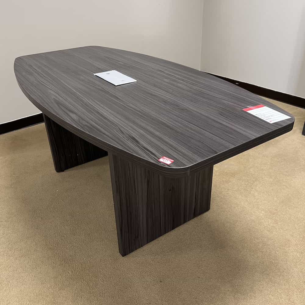 6 ft coastal grey boat shaped conference table open box