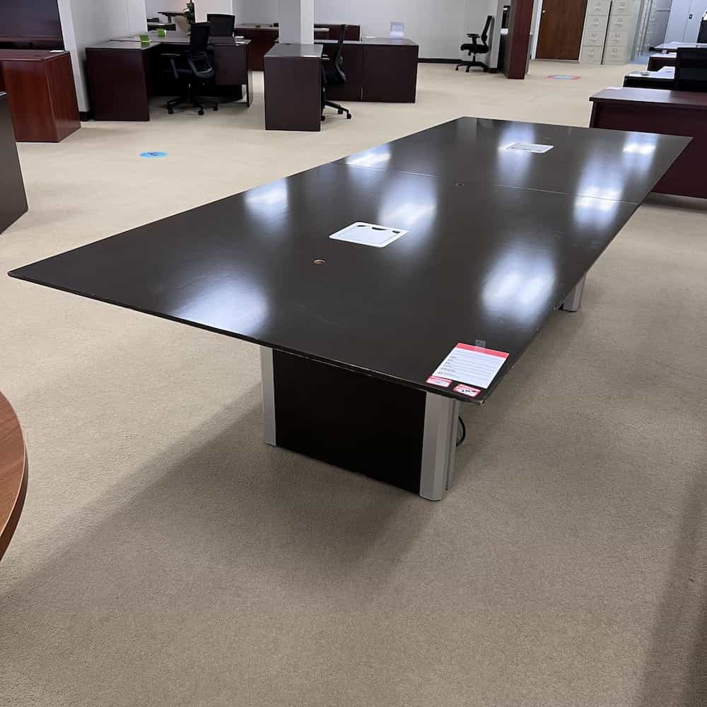 espresso veneer conference table ofs 10 ft x 4 ft used