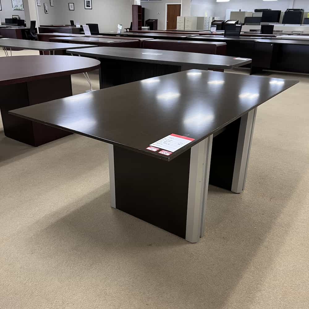 espresso veneer conference table ofs 6 ft x 3 ft used