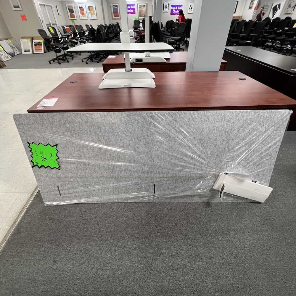 72 x 30 grey panel divider desk mount PET