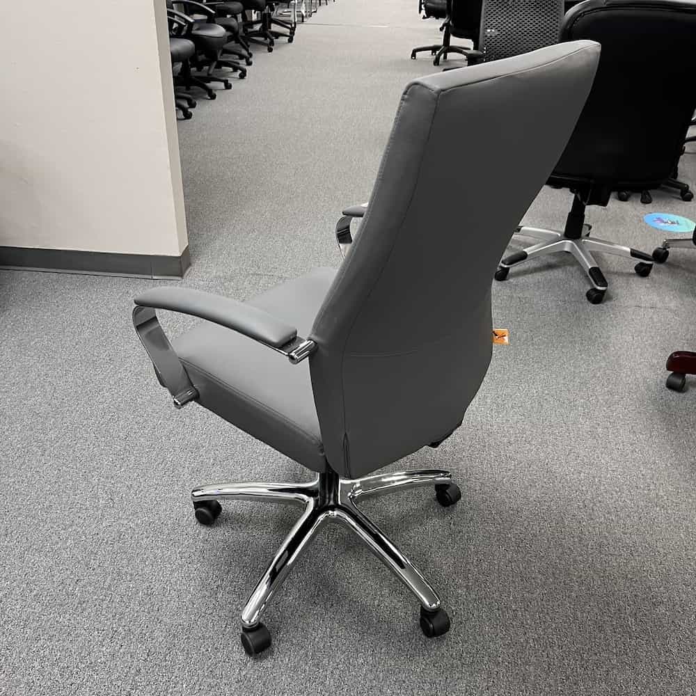 grey vinyl executive high back office chair