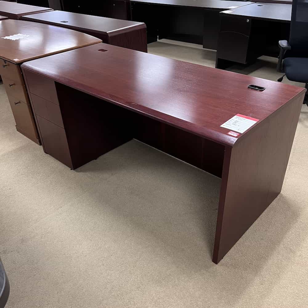 cherry desk vintage steelcase veneer wood
