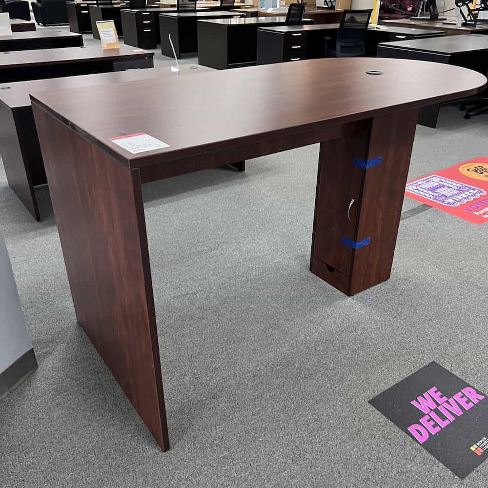 mahogany bullet nose bar height collaboration table laminate with base cabinet