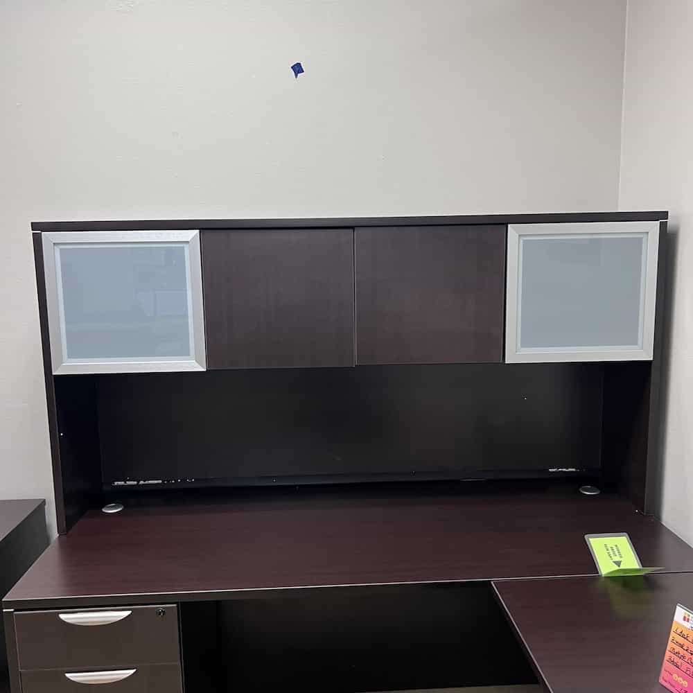 New - 36" High Hutch With 2 Glass Doors, 2 Solid Doors - Various Colors