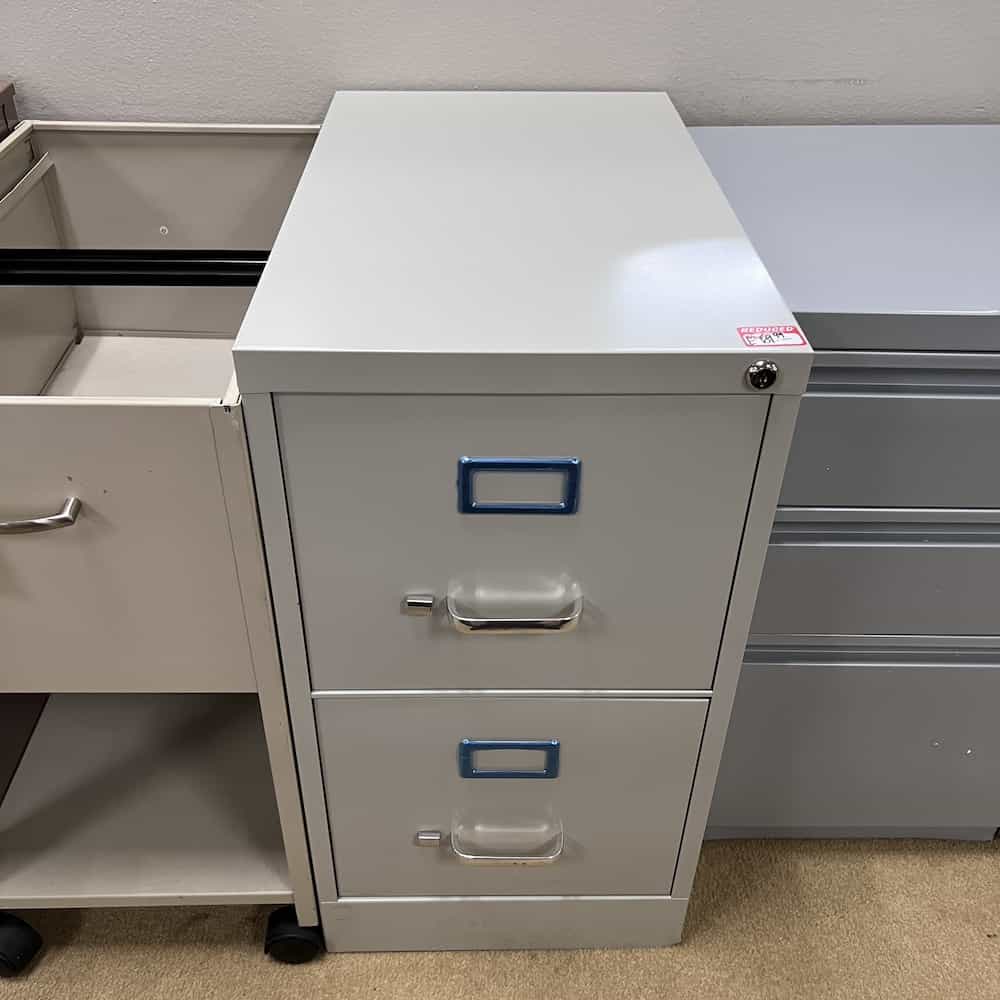 beige metal 2 drawer vertical file cabinet