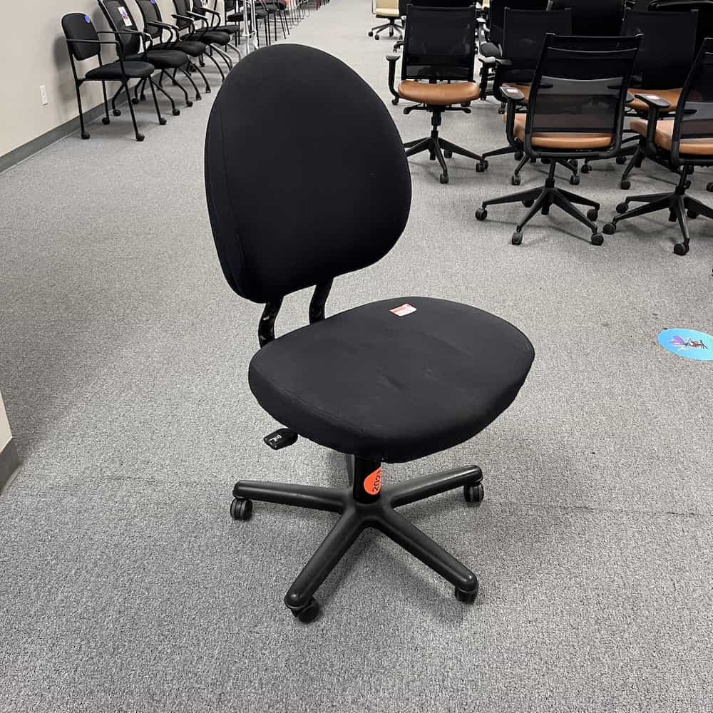 black armless criterion plus office chair used
