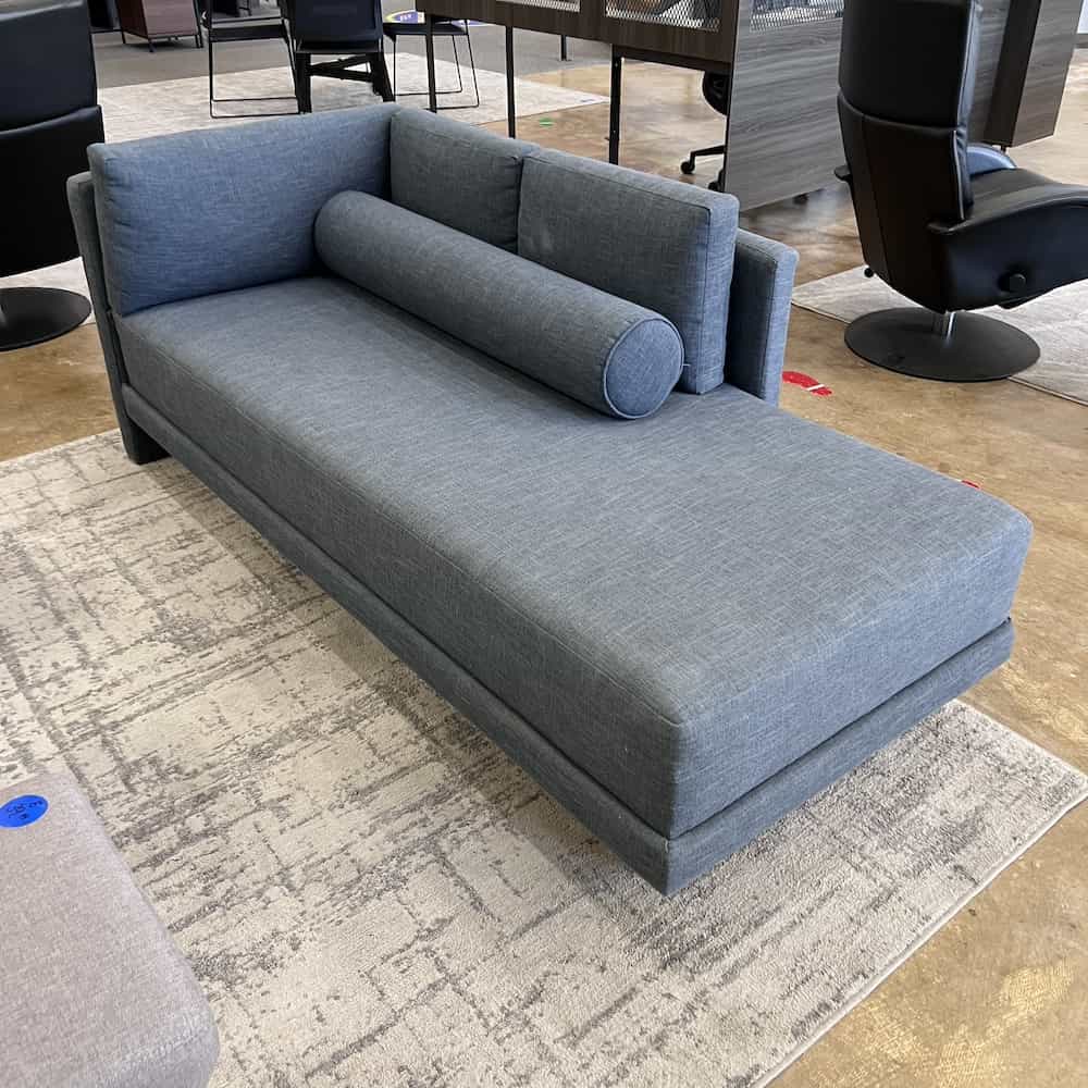 steel grey blue chaise sofa used modern couch
