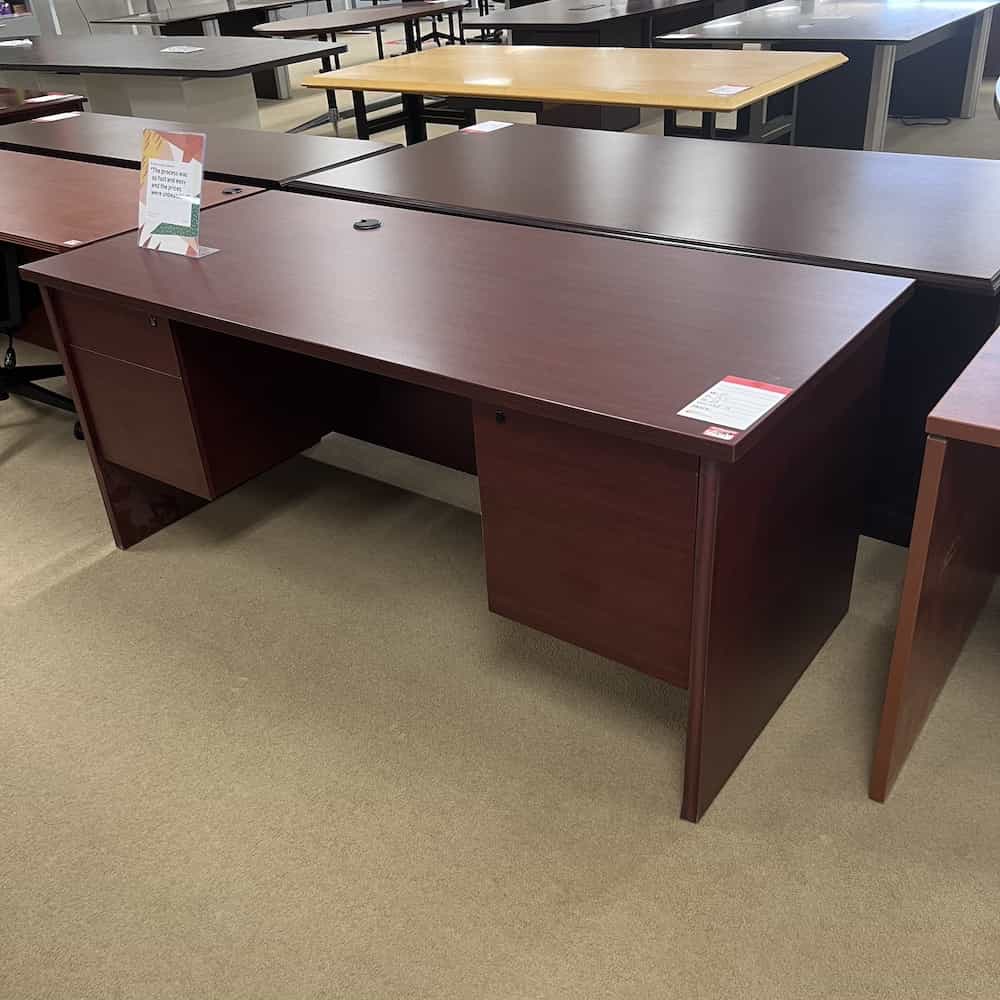 cherry desk 60 x 30 with 2 hanging box files laminate